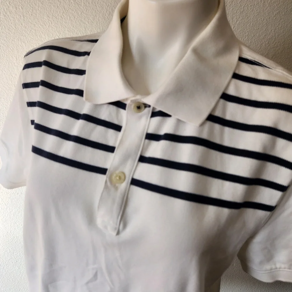 Mens White Polo Banana Republic Fitted‎ Short Sleeve Polo Cotton Large